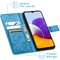 Klavertje Bloemen Bookcase voor de Samsung Galaxy A22 (5G) - Turquoise