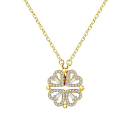 Klavertje vier - Ketting - Ketting Dames - Ketting Hartje - Klavertje Vier Ketting - Ketting met hanger - Cadeau voor Valentijn - Cadeautjes voor vriendin - Goud