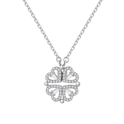 Klavertje vier - Ketting - Ketting Dames - Ketting Hartje - Klavertje Vier Ketting - Ketting met hanger - Cadeau voor Valentijn - Cadeautjes voor vriendin - Zilver 925