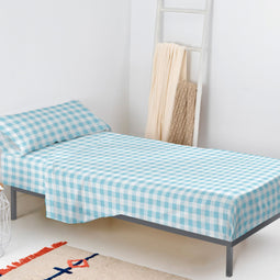 Happy Friday Sheet set 2 pieces Vichy blue 160x270 cm (Single) Blue