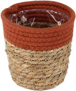Goed & Groen - Mand Saga stro (terracotta) - ↨ 13cm - Potmaat 13.5 - Exclusieve Kwaliteit Bloempotten - Bloem Pot - Bloempotten - Sfeer - Interieur