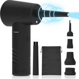Brixy Air Duster - 4-in-1 - 53K RPM - Draadloos Oplaadbaar - Zwart
