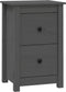 vidaXL - Nachtkastje - 40x35x61,5 - cm - massief - grenenhout - grijs