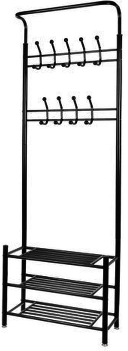 Kledingrek - Hanger voor kleding - rek met schoenenplank - Schoenenrek - Organizer Opberger - 192x65x29cm