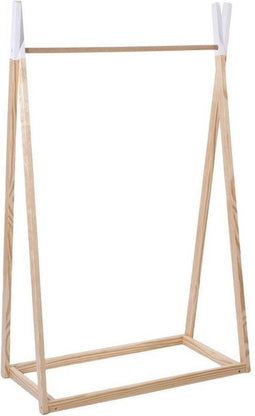 Kledingrek Perryn - Hout/Wit - 78 x 38 x 126 cm - Voor Kinderen
