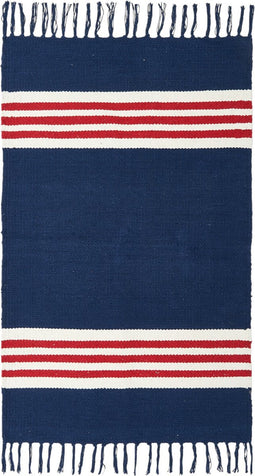 Kleed navy-rood-wit gestreept - Batela