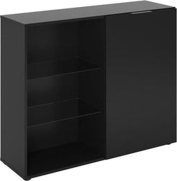 Klein opbergmeubel - Zwart decor - B99,1 x H81,3 x D31,5 cm - Made in Germany