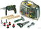 Klein Toys Bosch 16-delige gereedschapskoffer - boormachine, hamer, zaag, steeksleutel en gereedschap accessoires - incl. licht- en geluidseffecten - groen
