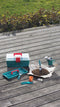 Klein Toys Bosch tuin professionele tuinbox met uitneembaar inzetstuk - schop, hark, gieter, snoeischaar en bloempot - groen