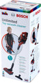 Klein Toys Bosch Unlimited stofzuiger rood - 16x16x80 cm - incl. draaibare en afneembare vloer zuigmond - rood