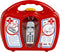 Klein Toys dokterskoffer - mobiele telefoon, stethoscoop, thermometer, reflexhamer, injectiespuit, pincet, otoscoop, doktersjas, verpleegstermuts, naamplaatje, pleister - rood grijs