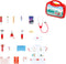 Klein Toys dokterskoffer - mobiele telefoon, stethoscoop, thermometer, reflexhamer, injectiespuit, pincet, otoscoop, doktersjas, verpleegstermuts, naamplaatje, pleister - rood grijs
