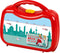 Klein Toys dokterskoffer - mobiele telefoon, stethoscoop, thermometer, reflexhamer, injectiespuit, pincet, otoscoop, doktersjas, verpleegstermuts, naamplaatje, pleister - rood grijs