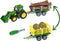 Klein Toys John Deere trekker - 1:24 - om te bouwen naar hout- of hooiwagen - groen geel