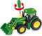 Klein Toys John Deere trekker - 1:24 - om te bouwen naar hout- of hooiwagen - groen geel