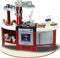 Klein Toys Miele Gourmet International keuken - 120x95x43 cm - kookplaat, oven vaatwasser, spoelbak, levensmiddelen, kook- en eetgerei - incl. geluidseffecten - rood grijs