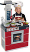 Klein Toys Miele keuken - fornuis, afzuigkap, dispenser, spoelbak, handige opbergvakjes - incl. bijpassende accessoires - rood grijs