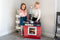 Klein Toys Miele keuken - fornuis, afzuigkap, dispenser, spoelbak, handige opbergvakjes - incl. bijpassende accessoires - rood grijs