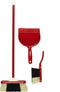 Klein Toys Pure Fresh klassieke veegset - stoffer, blik en bezem - 61,5 cm lange steel - rood