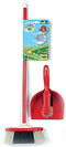 Klein Toys Pure Fresh klassieke veegset - stoffer, blik en bezem - 61,5 cm lange steel - rood
