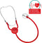 Klein Toys stethoscoop - versterkt geluid van hartslag en ademhaling - 16x2x63 cm - rood