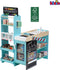 Klein Toys supermarkt - verstelbare poortje, lopende band, betaalautomaat met kassa en kaartlezer - hout - 70x55x100 cm - incl. 50 dozen voor accessoires en 5 papieren zakjes - blauw
