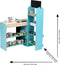Klein Toys supermarkt - verstelbare poortje, lopende band, betaalautomaat met kassa en kaartlezer - hout - 70x55x100 cm - incl. 50 dozen voor accessoires en 5 papieren zakjes - blauw
