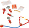 Klein Toys transparante dokterskoffer - incl. speelgoedinstrumenten - 22x8,5x19,5 cm - rood