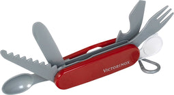 Klein Toys Victorinox zwitsers zakmes - zaag, mes, vork, lepel, flesopener en vergrootglas - rood
