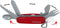 Klein Toys Victorinox zwitsers zakmes - zaag, mes, vork, lepel, flesopener en vergrootglas - rood