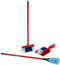 Klein Toys Vileda schoonmaakstation - stoffer, blik, bezem en dweil - incl. station voor ophangen en opbergen - 25x25x66 cm - rood blauw zwart