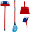 Klein Toys Vileda schoonmaakstation - stoffer, blik, bezem en dweil - incl. station voor ophangen en opbergen - 25x25x66 cm - rood blauw zwart