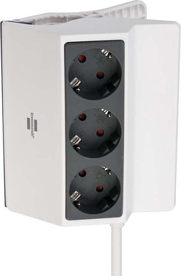 Klembare stekkerdoos 3-voudig 3m H05VV-F 3G1,5 wit/antraciet