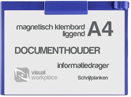 Klembord magnetisch A4 dwars blauw