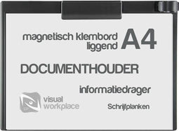 Klembord magnetisch A4 dwars zwart