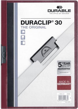 Klemmap Durable Duraclip A4 3mm 30 vellen aubergine