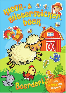 Kleur- & Glitter Stickerboek Boerderij