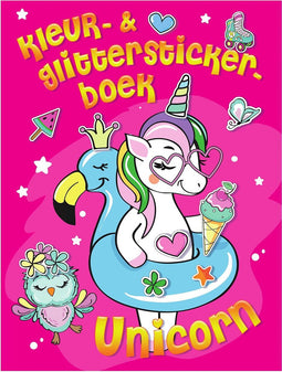 Kleur- & Glitter Stickerboek Unicorn