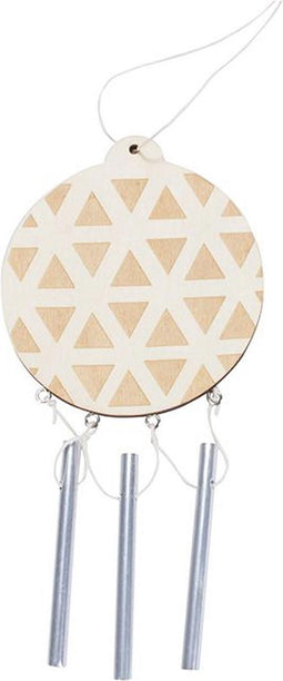 Kleur je eigen Houten Kerstbal met Klankstaafjes