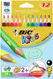 Kleurpotloden Bic Kids Evolution Triangle etui à 12 kleuren | 12 stuks