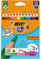 Kleurpotloden Bic Kids Evolution Triangle etui à 12 kleuren | 12 stuks
