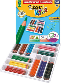 Kleurpotloden Bic Kids Evolution Triangle Schoolbox 144 stuks assorti