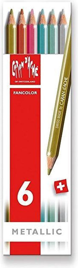 Kleurpotloden Caran d'Ache Fancolor metallic doos à 6st