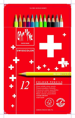 Kleurpotloden Caran d'Ache Swisscolor aquarel 12stuks ass.