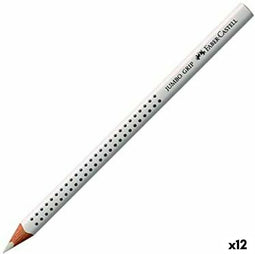 Kleurpotloden Faber-Castell Jumbo Grip Wit (12 Stuks)