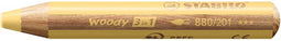 Kleurpotlood stabilo 880 woody 3 in 1 pastel geel | 5 stuks