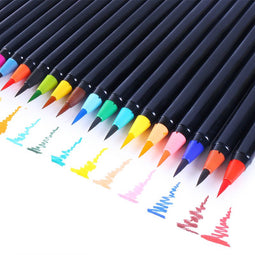 Kleurrijke Aquarel Marker Set - 24 Kleuren met Blend Borstel voor Kunst & Hobby