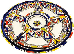 Kleurrijke - Tapasschaal serveer set - dipset - 8-delige handgemaakt Ø 35 cm