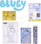 Kleurset BLUEY - Tekenset - Schrijfwarenset - Schoolset - Tekenen En Kleuren - Kleurplaten, Kleurpotloden en Stickers - A4 - Bluey Blauw Hondje