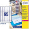 Klevende etiketten Avery 38,1 x 21,2 mm Transparant 210 x 297 mm 25 Lakens